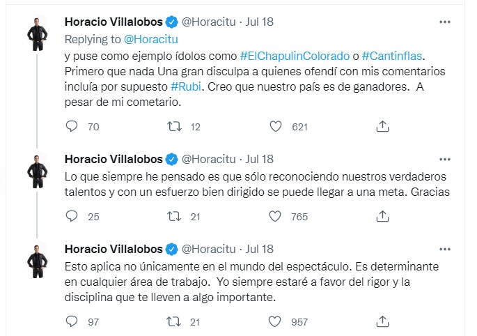 Así fue la disculpa (Foto: Twitter/@Horacitu)